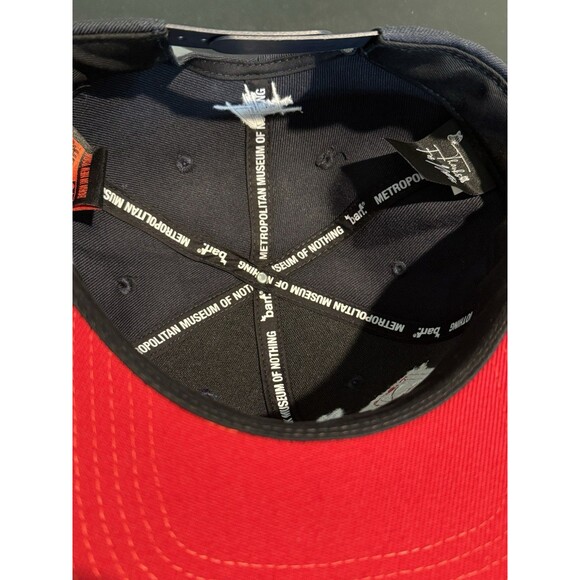 Brand About Nothing BAN Atlanta Snap Back Flat Bill Cap Hat Adjustable Navy Red - Picture 4 of 7